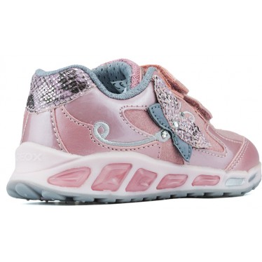 ZAPATILLAS LUCES GEOX JR SHUTTLE GIRL  ROSE_SILVER