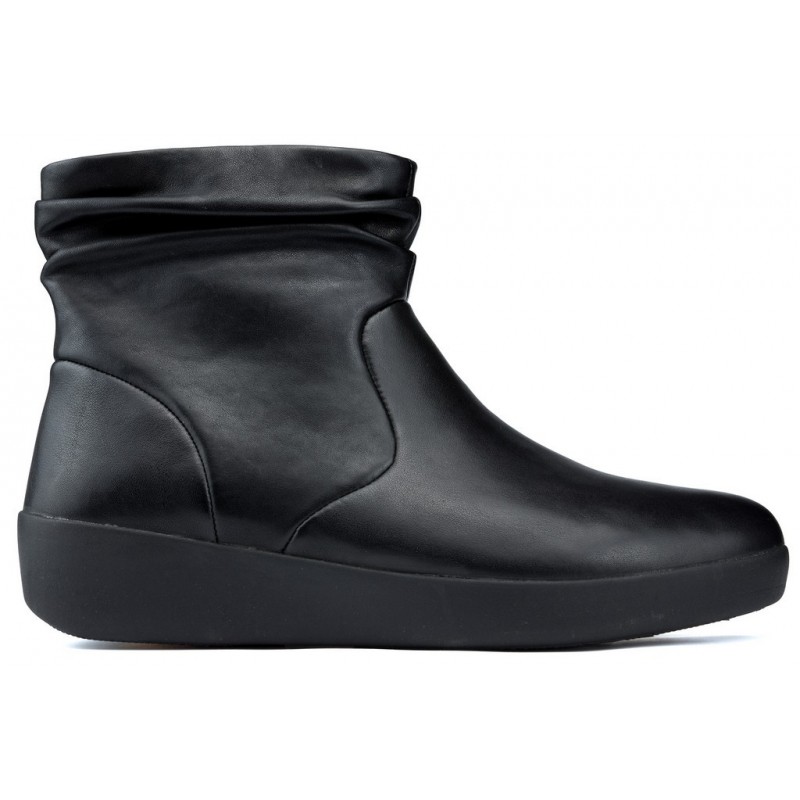 FITFLOP SKATEBOOTIE STIVALI IN PELLE BLACK