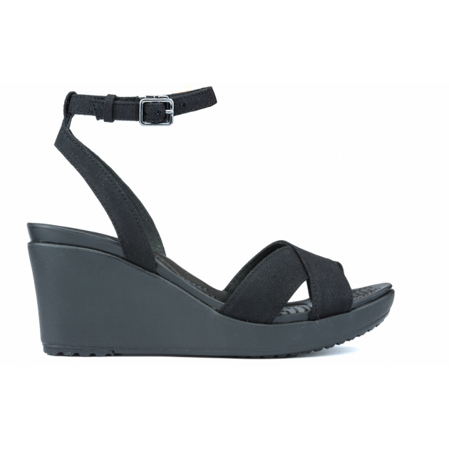 SANDALIAS CROCS LEIGH 2 CROSS STRAP 204950 NEGRO