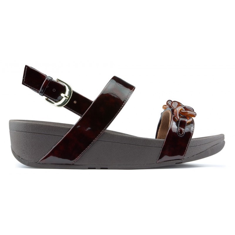 SANDALI FITFLOP LOTTIE TORTOISESHELL CATENA CHOCOLATE