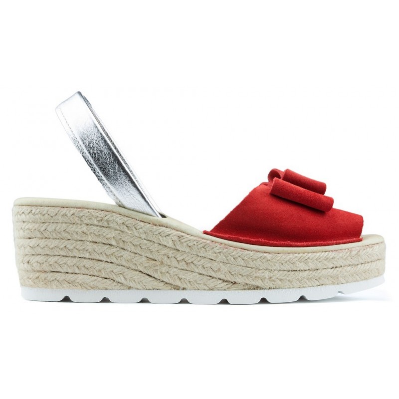 SANDALI CON ZEPPA ARANTXA SERRAJE YUTE ROJO