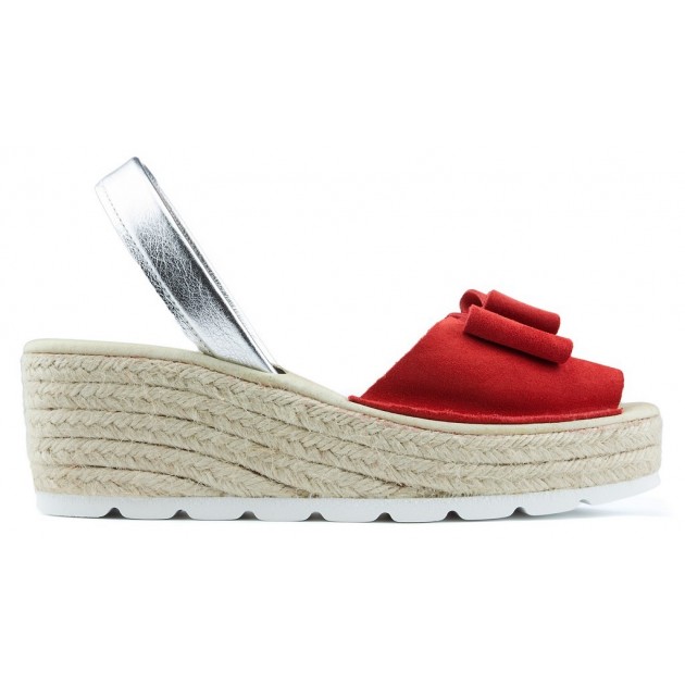 SANDALI CON ZEPPA ARANTXA SERRAJE YUTE ROJO SANDALI CON ZEPPA ARANTXA SERRAJE YUTE ROJO