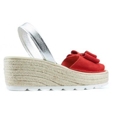 SANDALI CON ZEPPA ARANTXA SERRAJE YUTE ROJO