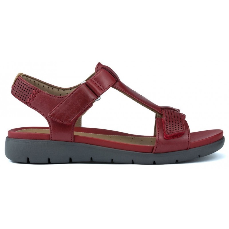 CLARKS SANDALO NON STRUTTURATO A HAYWOOD RED LEATHER