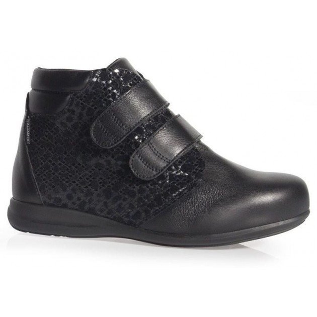 STIVALI CALZAMEDI DOPPIA PELLE STAMPATA VELCRO W NEGRO STIVALI CALZAMEDI DOPPIA PELLE STAMPATA VELCRO W NEGRO