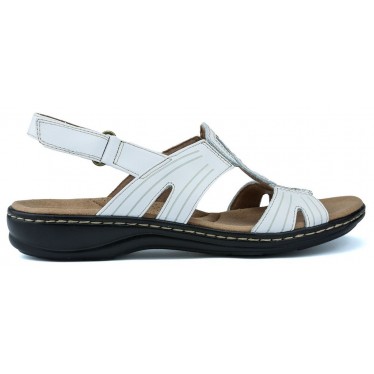 CLARKS SANDALO PALM SHINE0 13285 WHITE LEATHER