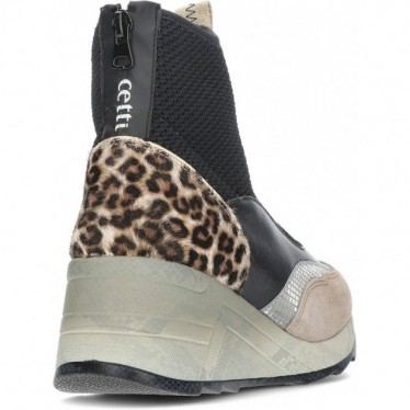 BOTIN CETTI C-1334 MAGLIA SCAMOSCIATA STAMPA ANIMALIER BLACK