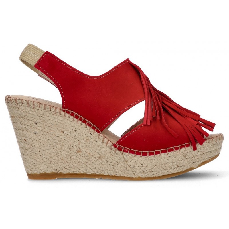 FRANGE DI APRODITE ESPADRILLES MARRONE ROJO