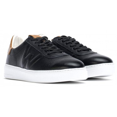 SNEAKERS IN PELLE GOFFRATA MERAVIGLIE CB-3920 NEGRO