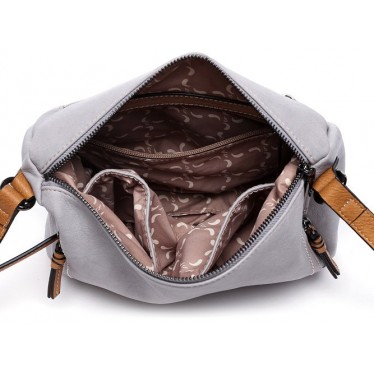ABBACINO BORSA A TRACOLLA CON NAPPA 80569 GRIS