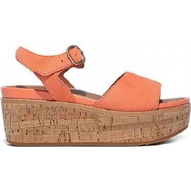 SANDALI FITFLOP ELOISE CORK-WRAP CAMOSCIO GC7 SUNSHINE_ORANGE