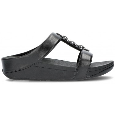 FITFLOP FINE SANDALI SCIVOLATE SCINTILLANTI BLACK