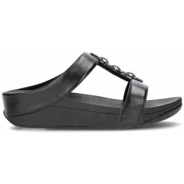 FITFLOP FINE SANDALI SCIVOLATE SCINTILLANTI BLACK FITFLOP FINE SANDALI SCIVOLATE SCINTILLANTI BLACK