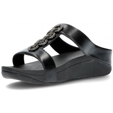 FITFLOP FINE SANDALI SCIVOLATE SCINTILLANTI BLACK