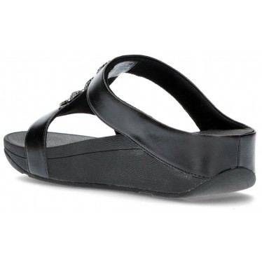 FITFLOP FINE SANDALI SCIVOLATE SCINTILLANTI BLACK