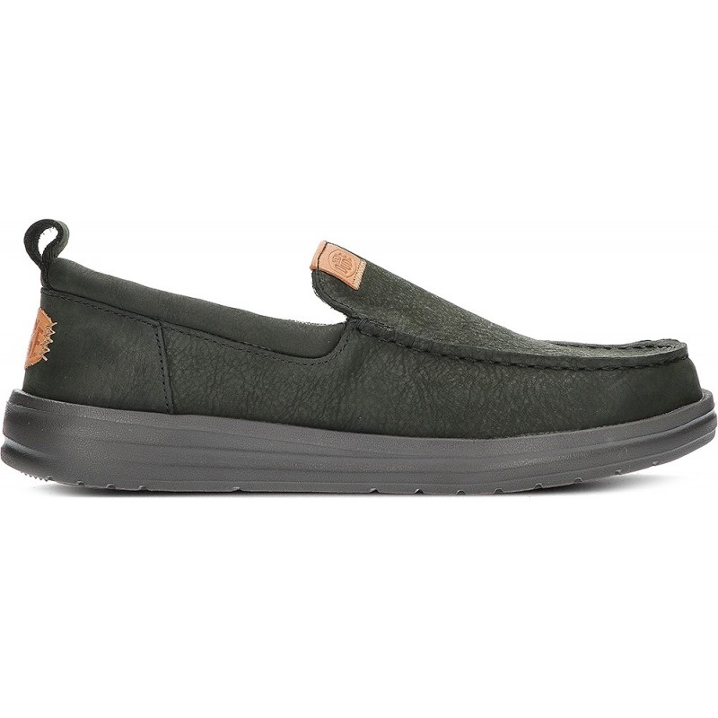 MOCASSINO DUDE WALLY GRIP MOC CRAFT IN PELLE BLACK