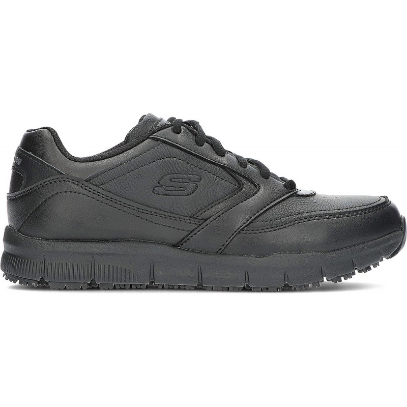 SKECHERS SPORTIVI DA LAVORO VESTIBILITÀ RILASSATA WYOLA SR 77235EC BLACK