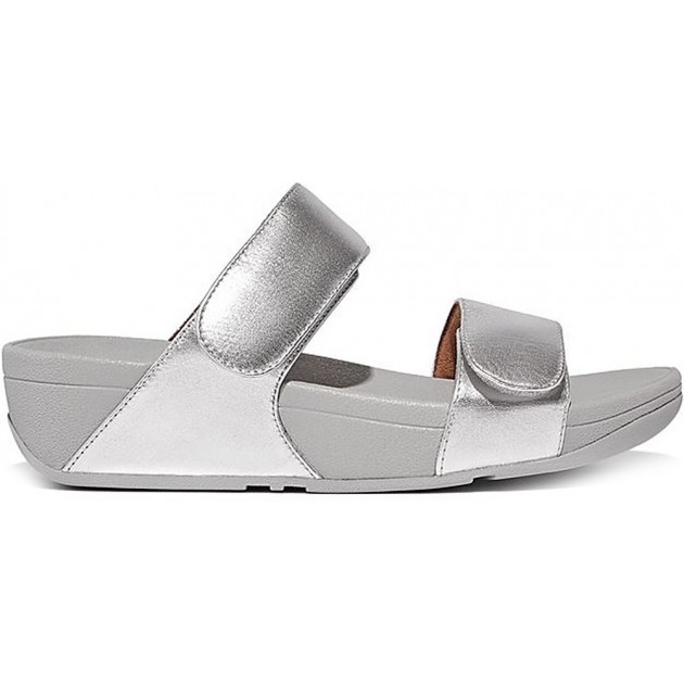 SANDALI FITFLOP FV6 LULU CIABATTE IN PELLE REGOLABILI SILVER