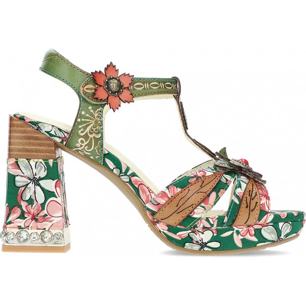 LAURA VITA NAYAO SCARPE CON TACCO FLORAL_VERDE