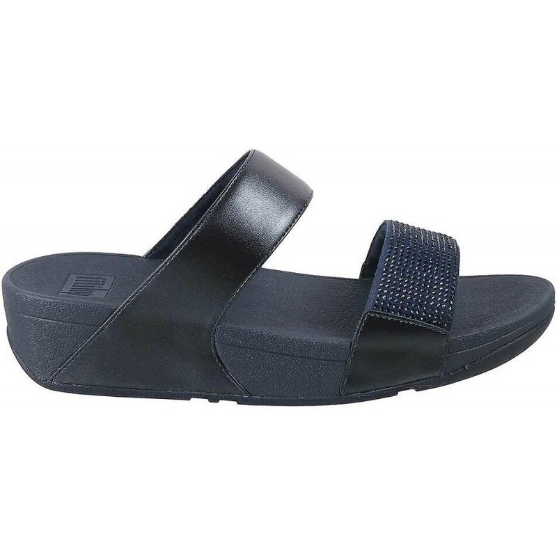 SANDALO FITFLOP EC4 CIABATTE LULU CON DECORAZIONE DI CRISTALLI NAVY