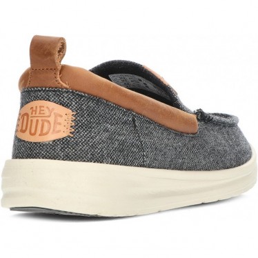 MOCASSINI DUDE WALLY GRIP IN LANA MOC CHARCOAL