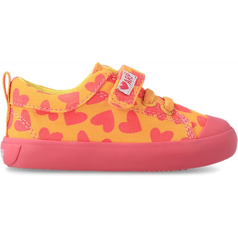 AGATHA RUIZ DE LA PRADA SNEAKER IN TELA CON CUORI 232927 NARANJA_ROSA_CORAZONES