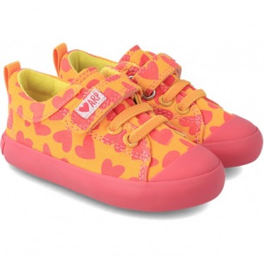 AGATHA RUIZ DE LA PRADA SNEAKER IN TELA CON CUORI 232927 NARANJA_ROSA_CORAZONES