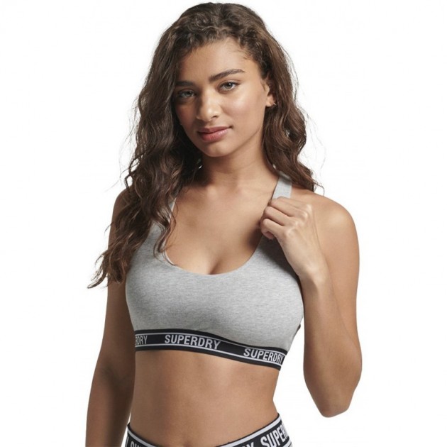 TOP SUPERDRY W3110357A RACCOLTO MULTILOGO GREY