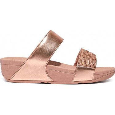 SANDALI FITFLOP LULU LASERCRYSTAL LEATH SLIDES EU2 ROSE_GOLD