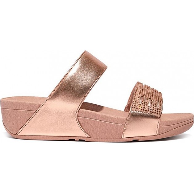 SANDALI FITFLOP LULU LASERCRYSTAL LEATH SLIDES EU2 ROSE_GOLD SANDALI FITFLOP LULU LASERCRYSTAL LEATH SLIDES EU2 ROSE_GOLD