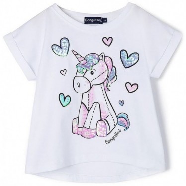 T-SHIRT CONGUITO UNICORNO MVC-50022 BLANCO