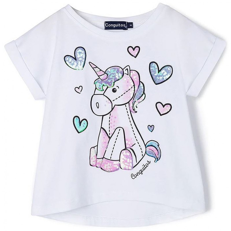 T-SHIRT CONGUITO UNICORNO MVC-50022 BLANCO