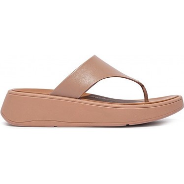 SANDALI FITFLOP FW4 F-MODE LTH FLATFORM PUNTA-PO BEIGE