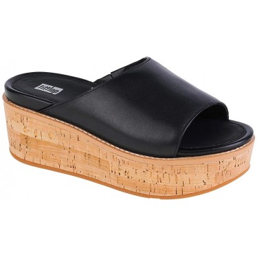 SANDALI FITFLOP ELOISE CORK WRAP LTHR WG SLIDE FT5 BLACK