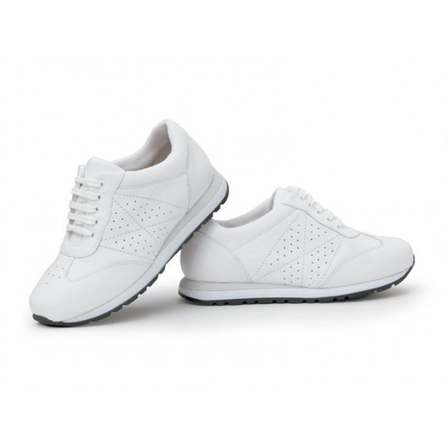 SCARPE CALZAMEDI SPORT BIANCO COMODI E DONNE WIDE BLANCO