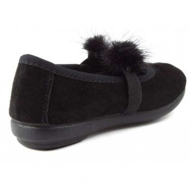 BALLERINE VULLADI CAN POMPON IN CAMOSCIO SPLIT 1405 NEGRO