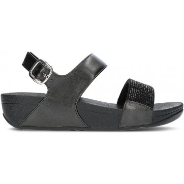 SANDALI FITFLOP LULU CON CINTURINO IN CRISTALLO NEGRO