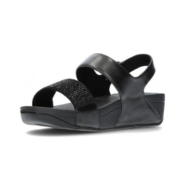 SANDALI FITFLOP LULU CON CINTURINO IN CRISTALLO NEGRO