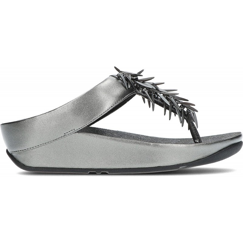 Sandali metallici con perline Rumba FitFlop HI7 PEWTER_BLACK