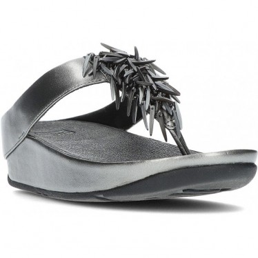 Sandali metallici con perline Rumba FitFlop HI7 PEWTER_BLACK