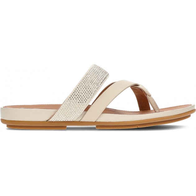 Sandali in pelle di cristallo FitFlop HO5 Gracie BEIGE Sandali in pelle di cristallo FitFlop HO5 Gracie BEIGE