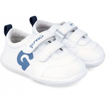 SNEAKERS IN PELLE GARVALÍN 242320-A BLANCO_AZUL