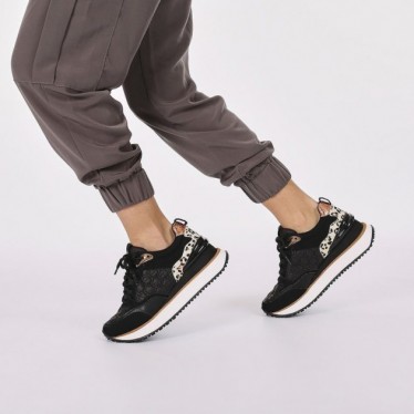 Gioseppo 64339 Sneakers Skien con stampa animalier NEGRO