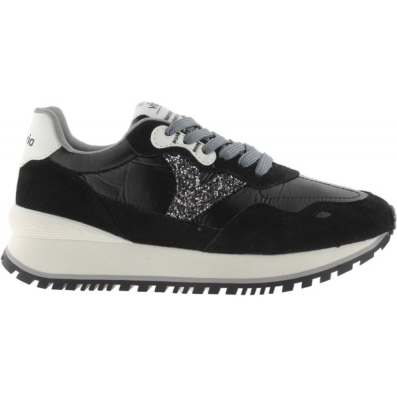 Sneakers finitura metallizzata VICTORIA Viento 1157102 NEGRO