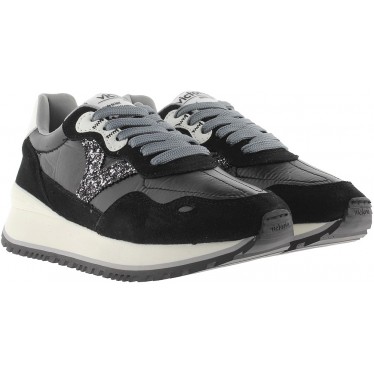 Sneakers finitura metallizzata VICTORIA Viento 1157102 NEGRO
