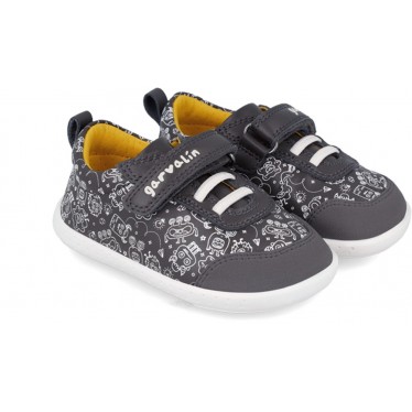 Sneakers da bambina Garvalín 241305 Respectful Print ANTRACITA