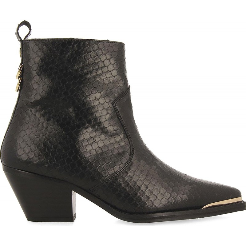 GIOSEPPO SMIRNA stivaletto in pelle stile cowboy 73230 NEGRO
