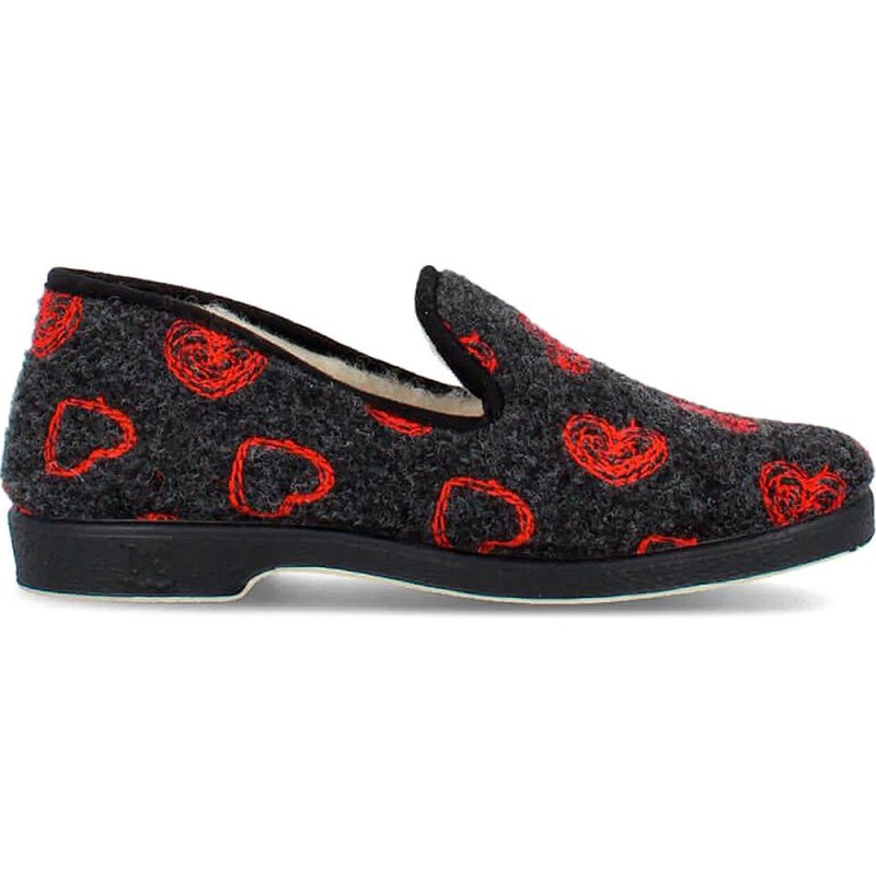 PANTOFOLE DOCTOR CUTILLAS CUORI 332 NEGRO