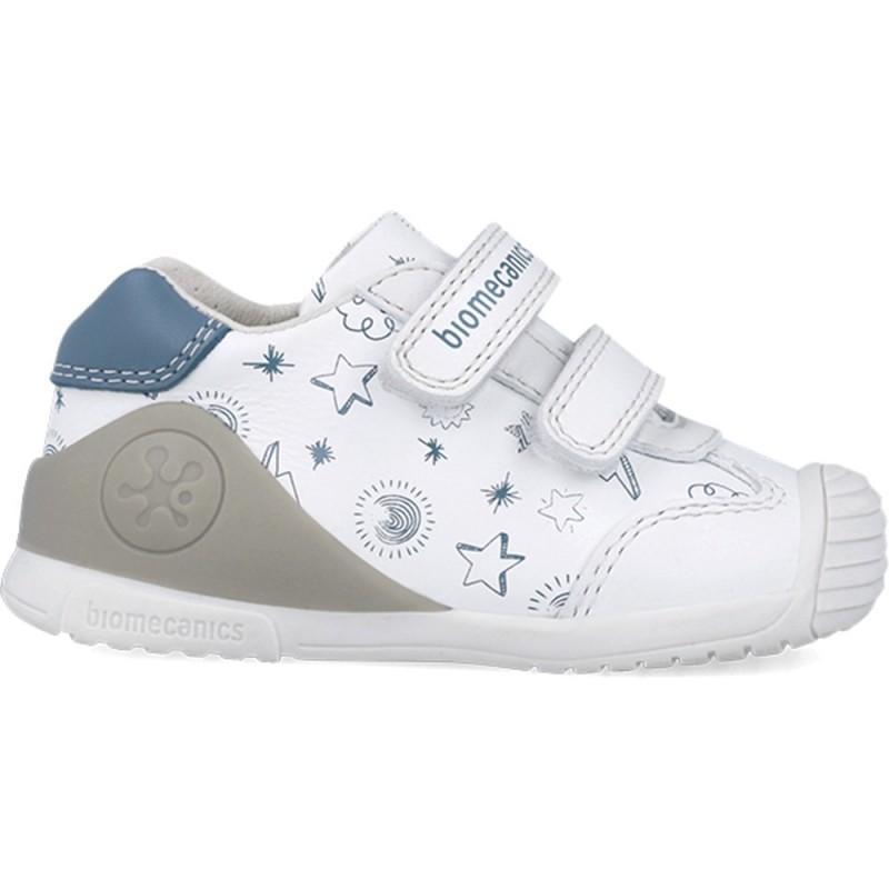 Scarpe sportive stampate per ragazzi Biomecanics 252115 BLANCO_INDIGO_B834