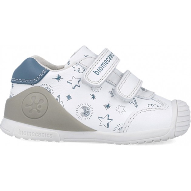 Scarpe sportive stampate per ragazzi Biomecanics 252115 BLANCO_INDIGO_B834